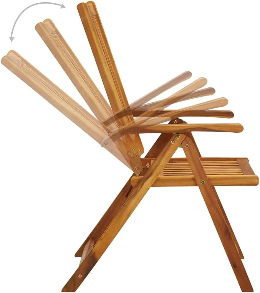 Sillas De Patio Camping Chairs Patio Chairs Lounge Chair - Patio Reclining Chairs 4 pcs with Cushions Solid Acacia Wood for Outside Garden Park Beaches