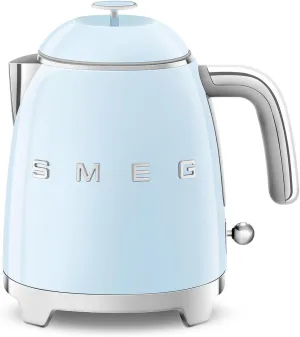SMEG Mini 50's Retro Style 3 Cup Electric Kettle with Double Wall Anti Slip Base and Water Level Indicator (Pastel Blue)