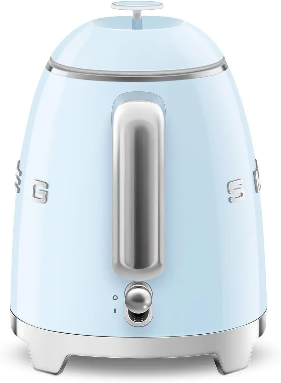 SMEG Mini 50's Retro Style 3 Cup Electric Kettle with Double Wall Anti Slip Base and Water Level Indicator (Pastel Blue)