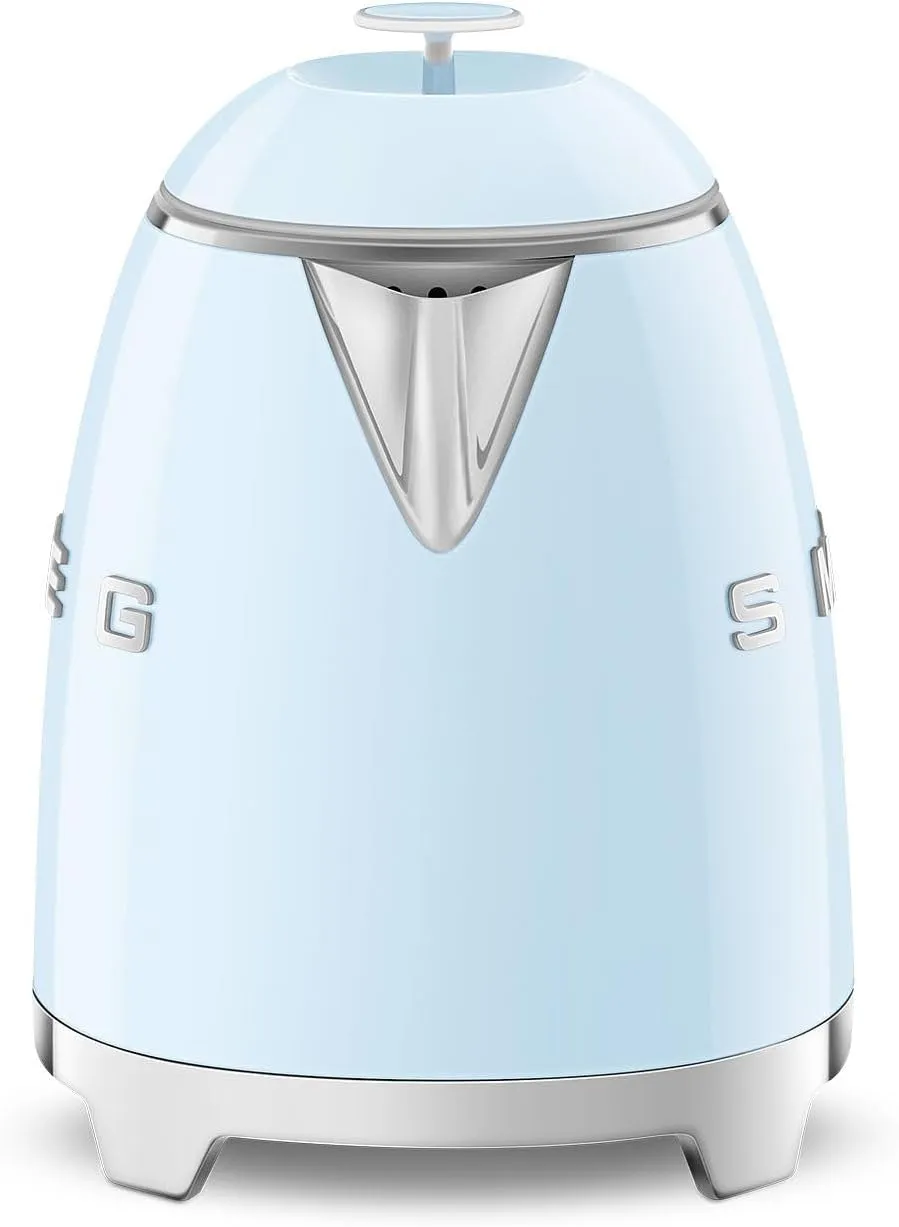SMEG Mini 50's Retro Style 3 Cup Electric Kettle with Double Wall Anti Slip Base and Water Level Indicator (Pastel Blue)