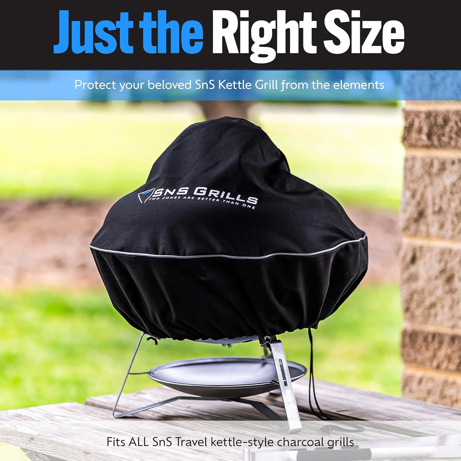 SnS Grills Slow ‘n Sear - Home 'N Roam Travel Kettle Grill Cover - Compact Waterproof & UV Resistant Cover for Portable BBQ