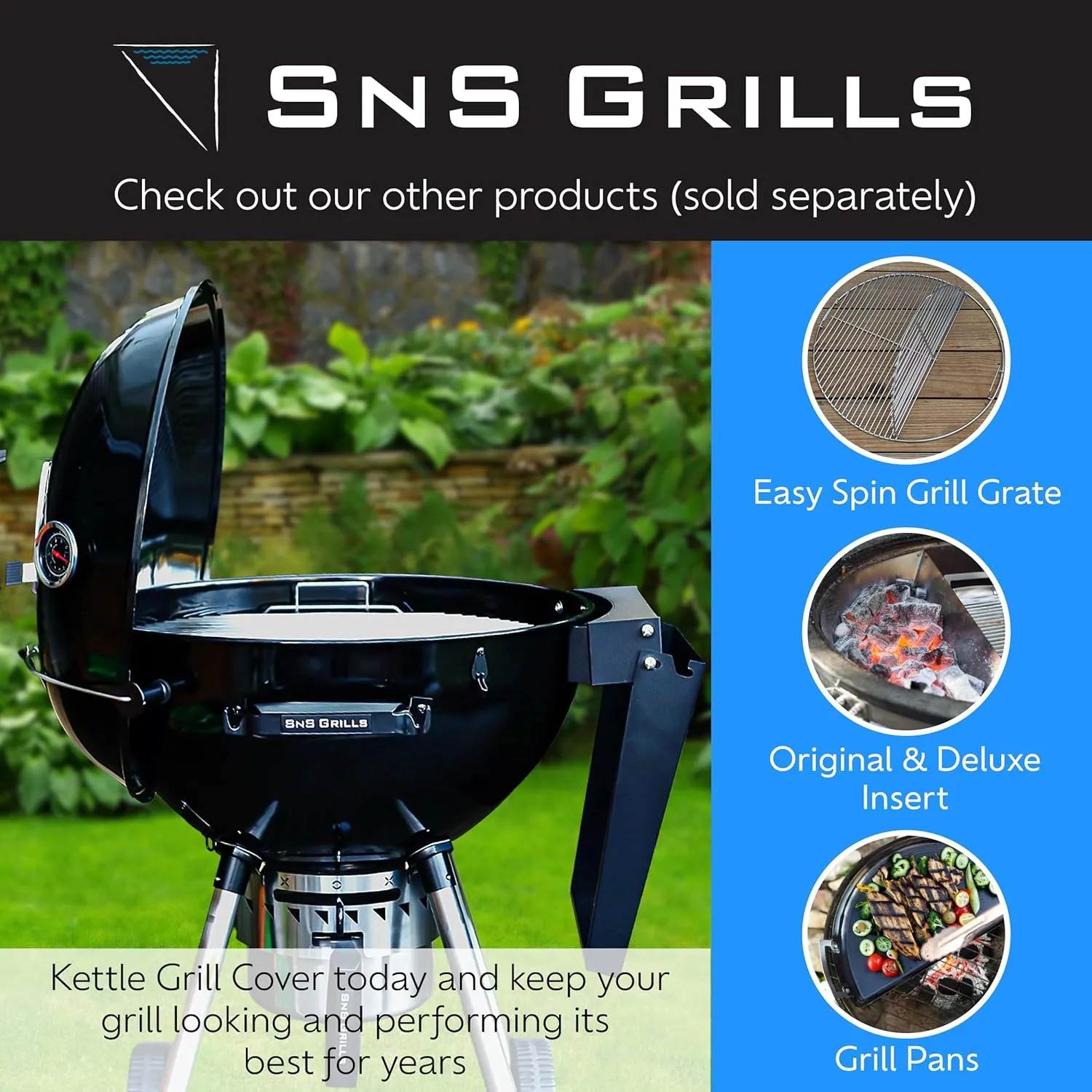 SnS Grills Slow ‘N Sear Mini Drip Pan - Stainless Steel Grilling Accessory for 18" Weber Kettle & Other Kettle Grills, Perfect for BBQ, Baking, and Broiling