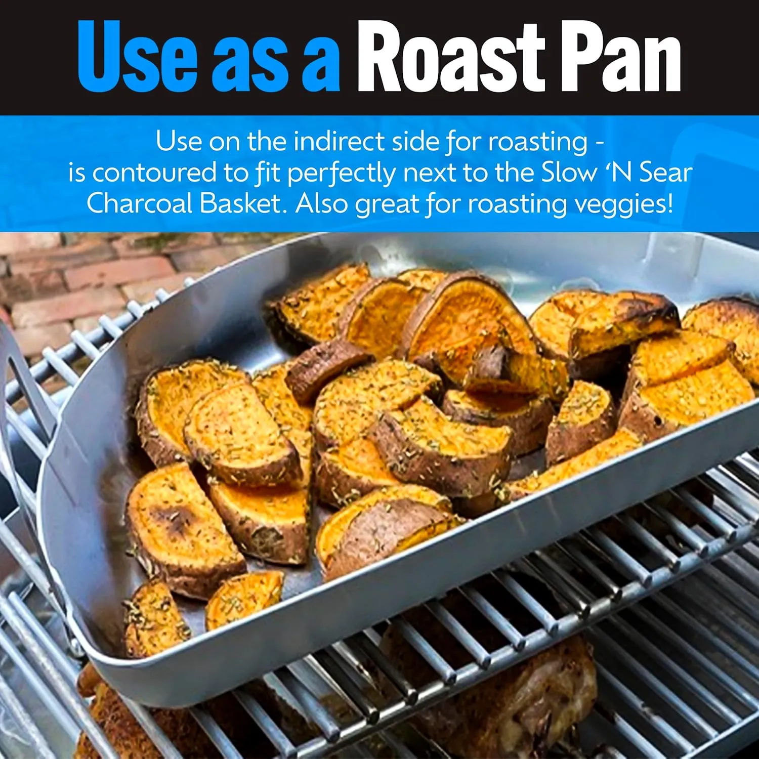 SnS Grills Slow ‘N Sear Mini Drip Pan - Stainless Steel Grilling Accessory for 18" Weber Kettle & Other Kettle Grills, Perfect for BBQ, Baking, and Broiling