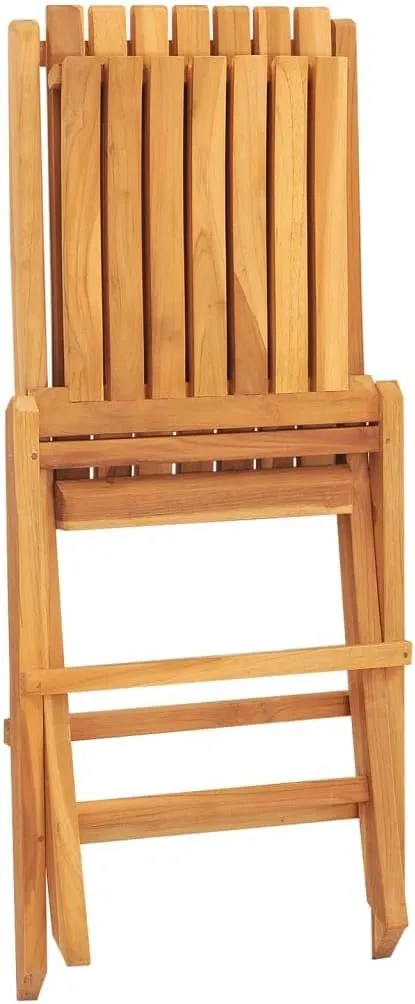 Solid Teak Wood Folding Patio Chairs 2-Pack 18.5x18.5x35 Outdoor Furniture Foldable Seating with Slatted Design for Garden Poolside Beach Camping