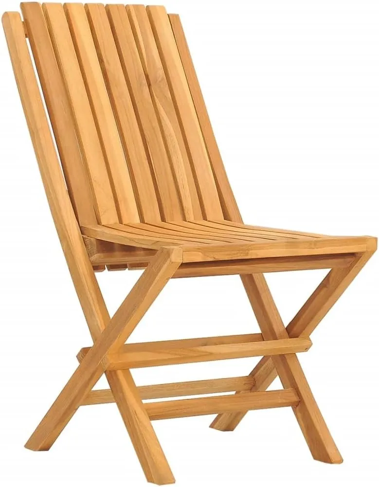 Solid Teak Wood Folding Patio Chairs 2-Pack 18.5x18.5x35 Outdoor Furniture Foldable Seating with Slatted Design for Garden Poolside Beach Camping