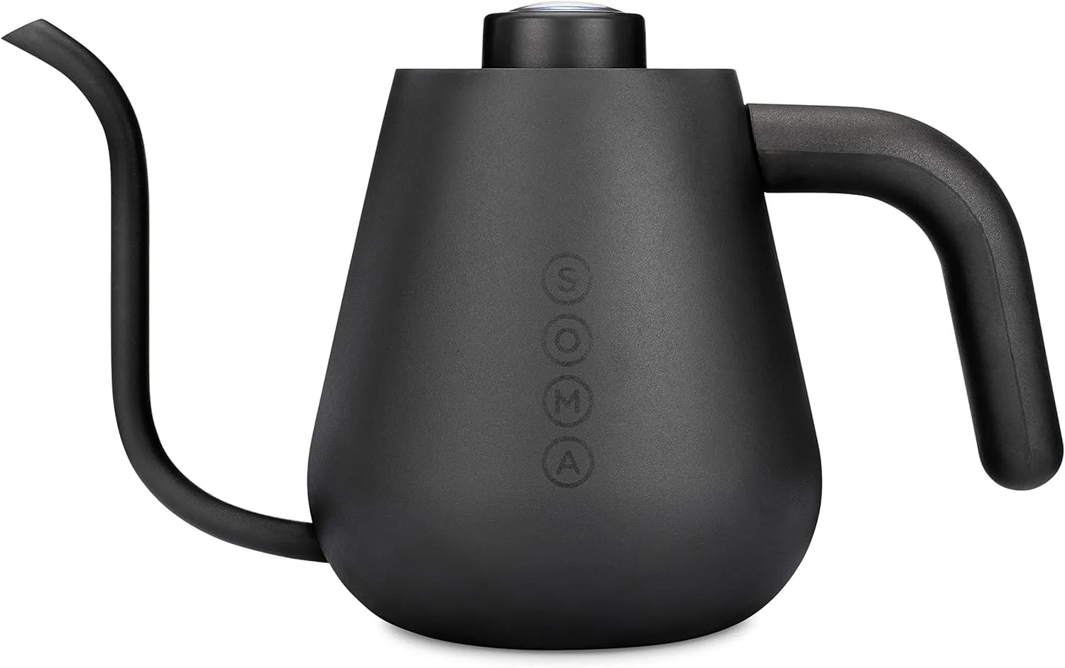 Soma Stainless Steel Gooseneck Coffee & Tea Kettle, Black, 1 Liter, Stovetop