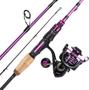 Sougayilang Fishing Pole, 30-Ton Carbon Fiber Fishing Rod and Reel Combo, 2 Pcs Blanks Spinning Reel Combos