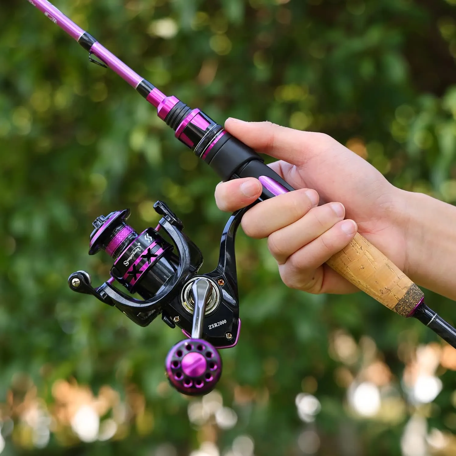 Sougayilang Fishing Pole, 30-Ton Carbon Fiber Fishing Rod and Reel Combo, 2 Pcs Blanks Spinning Reel Combos