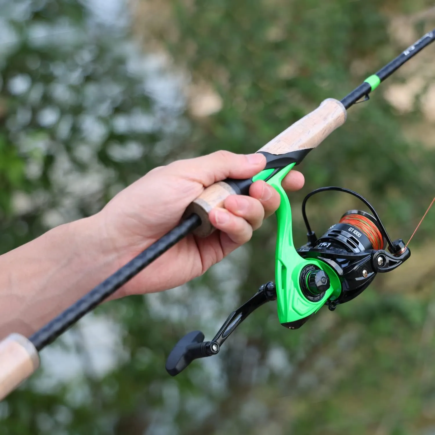 Sougayilang Fishing Rod Combo, Fast Action 2 Pieces Fishing Pole with Spinning Reel for Saltwater and Freshwater