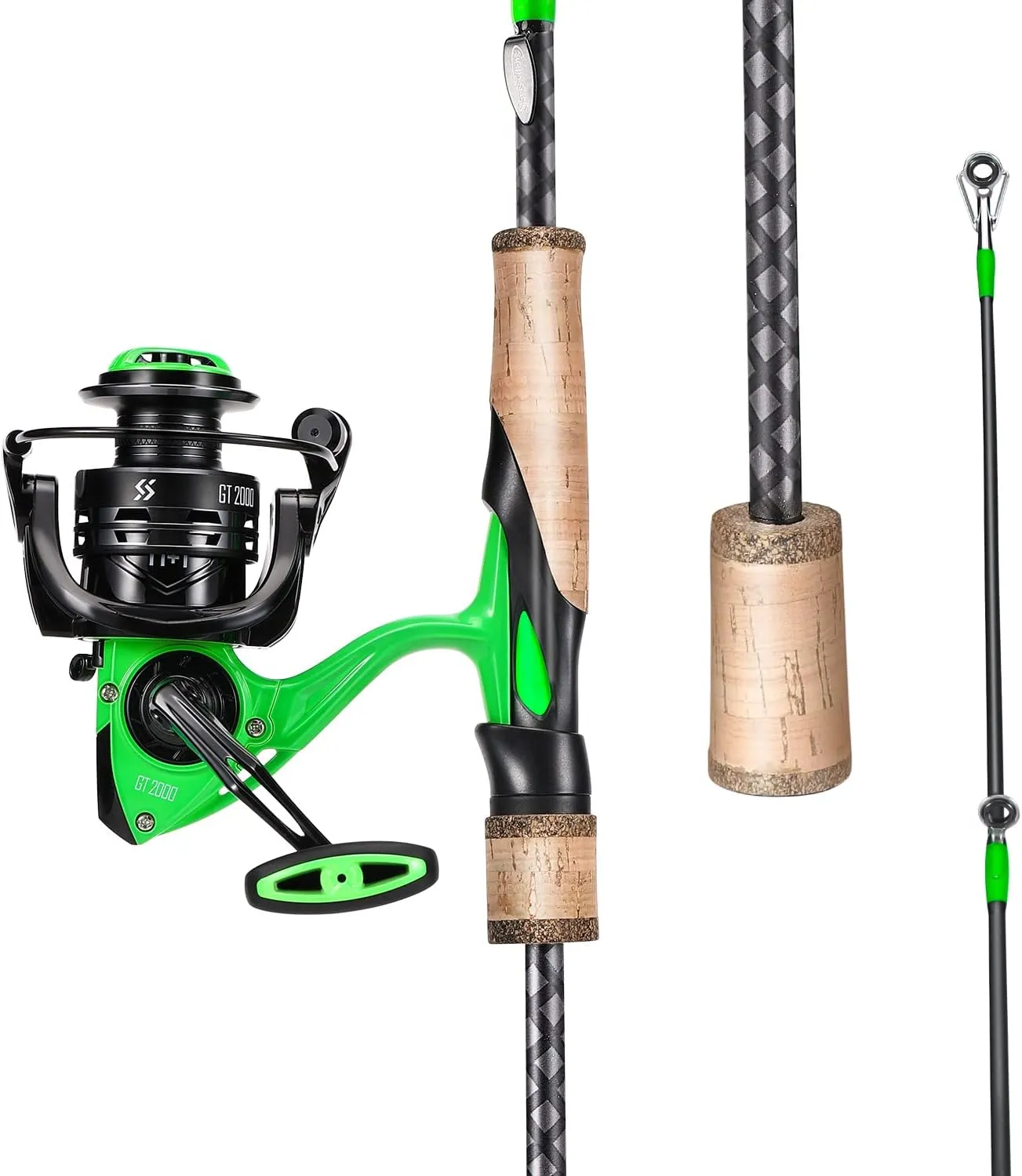 Sougayilang Fishing Rod Combo, Fast Action 2 Pieces Fishing Pole with Spinning Reel for Saltwater and Freshwater