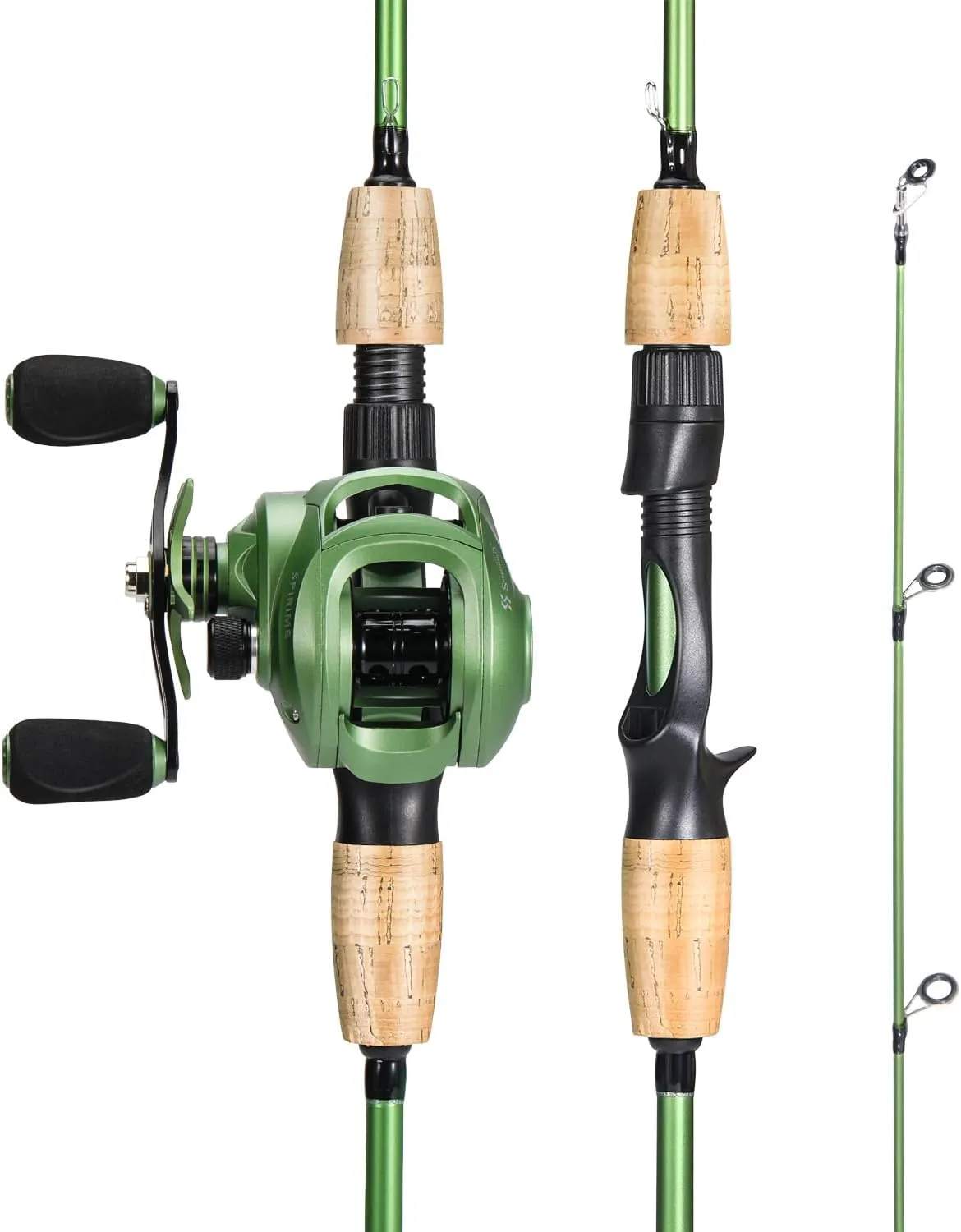 Sougayilang Fishing Rod Reel Combos, Graphite 2Pc Blanks Fishing Pole with Casting & Spinning Reel, Stainless Steel Guides