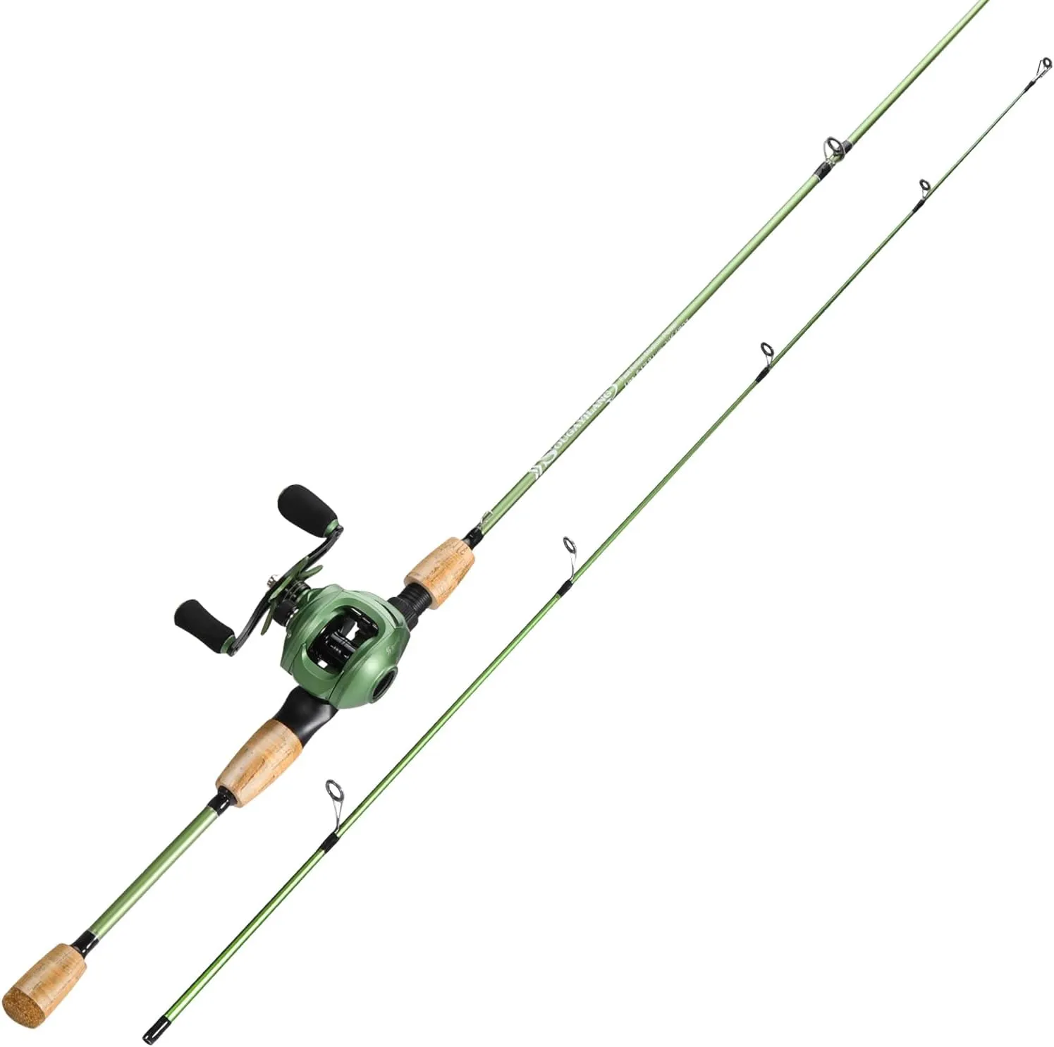 Sougayilang Fishing Rod Reel Combos, Graphite 2Pc Blanks Fishing Pole with Casting & Spinning Reel, Stainless Steel Guides