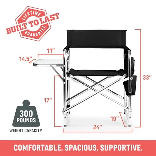 Sports Chair with Side Table,Beach Chair,Camp Chair for Adults, Camping Chair