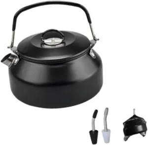Stainless Steel Kettle, Tea Kettle for Stovetop Teapot, Outdoor Water Kettle Water Boiler with Spout Camping Teapot, Black