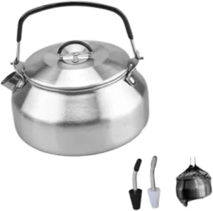 Stainless Steel Tea Kettle Coffee Pot Compact Travel Large Capacity Kettle Mini Portable Kettle for Picnic Camping Road Trip