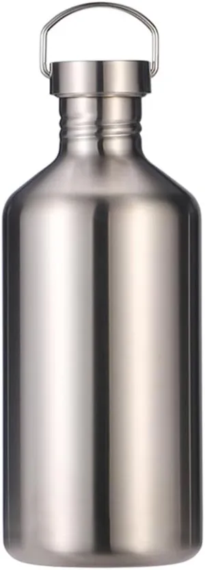Stainless Steel Water Bottle Single Wall Metal Bottle Large Camping Water Cup with Handle Wide Mouth Leak Proof Lightweight Sports Kettle Cup (68 oz)