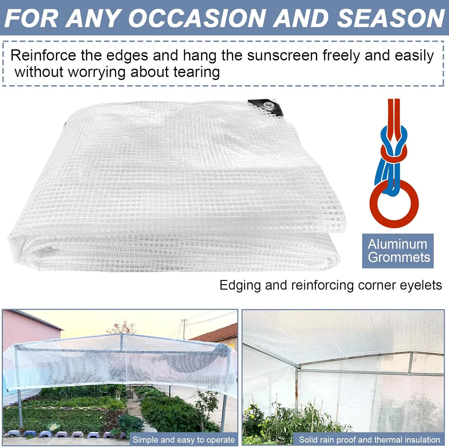 STARPYNG-10 Mil Clear/White 12X16 Feet Tarp-Heavy Duty Clear Mesh Tarp-Waterproof Tarp, UV Resistance,Greenhouse, Canopy, Tent, Yard and Outdoor Activities