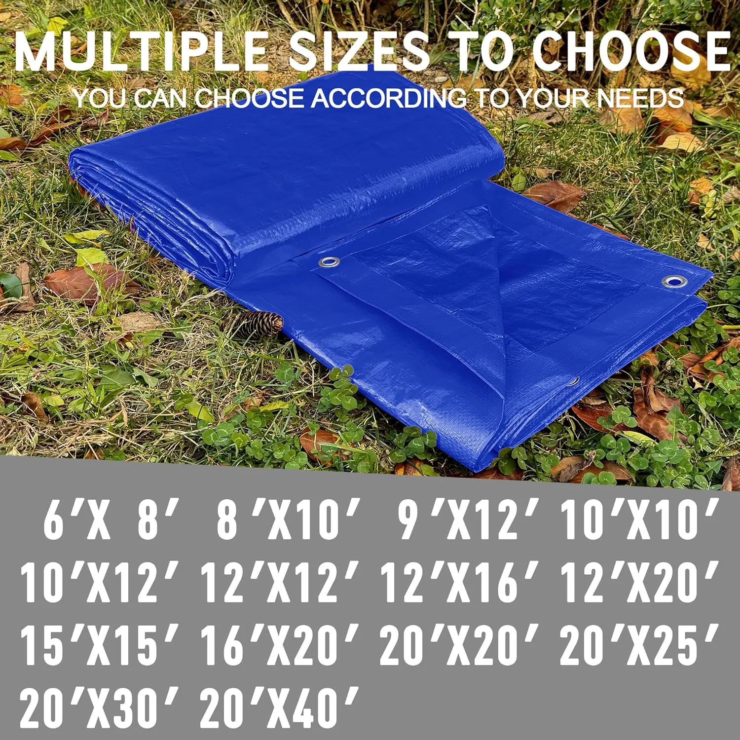 STARPYNG-7 Mil Blue 10x12 Feet Tarp-Multifunctional Blue Waterproof Tarpaulin-Waterproof, UV Resistant, Rip and Tear Resistant, Poly Tarpaulin with Reinforced Edges for Cover