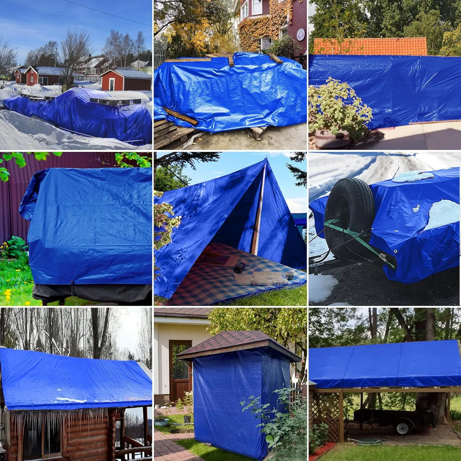 STARPYNG-7 Mil Blue 10x12 Feet Tarp-Multifunctional Blue Waterproof Tarpaulin-Waterproof, UV Resistant, Rip and Tear Resistant, Poly Tarpaulin with Reinforced Edges for Cover