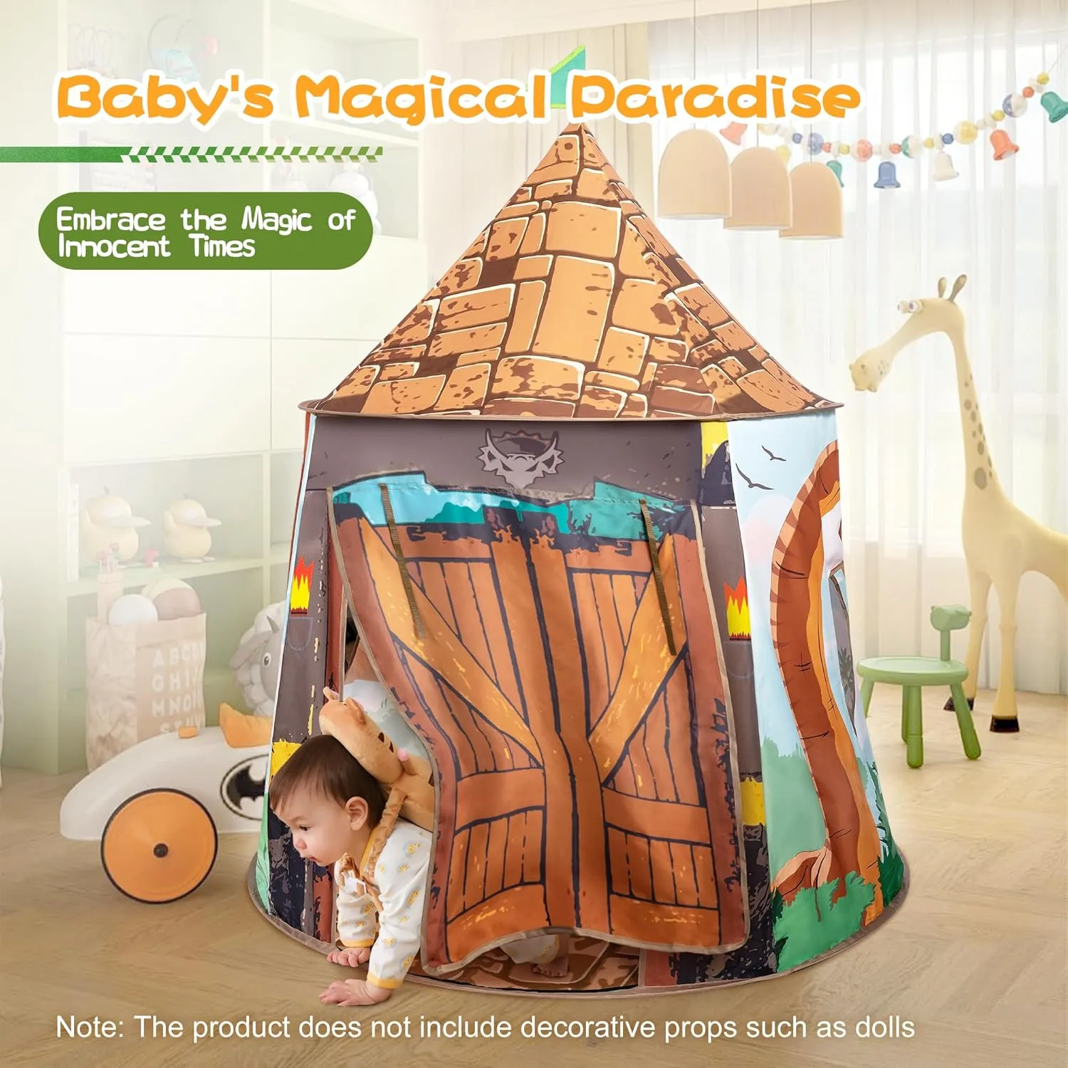 SULIFEEL Kids Play Tent with Mat for Toddler Girls and Boys Ages 1   Years Party Children Foldable Pop Up Tent Birthday Toy for Baby Dinosaur Theme Playhouse Indoor Games