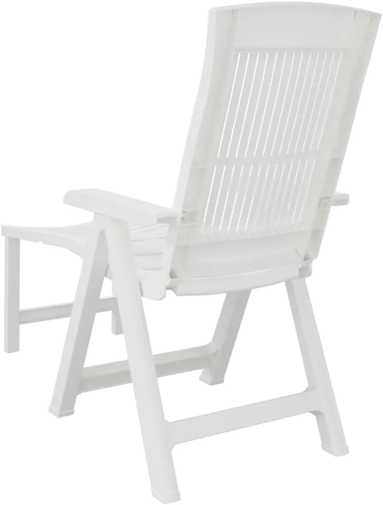Sun Lounger White Plasticrecliner Camping Chairs Patio Tanning chairSuitable for Garden Courtyard
