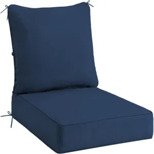Sundale Outdoor Olefin Deep Seat Cushion, Patio Chair Cushion and Pillow, Water-Resistant Sectional Sofa Pad with Straps Dark Blue, 23 x 26 x 6 Inches