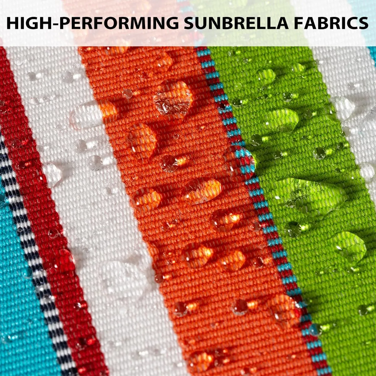 Sundale Outdoor Quilted Lounge Chair Cushion with Sunbrella Fabric, Patio Acrylic Foldable Chaise Pad with Pillow, Water-Resistant Lounger Cushion with Straps, 72 x 21 x 1 Inch - Carousel Confetti