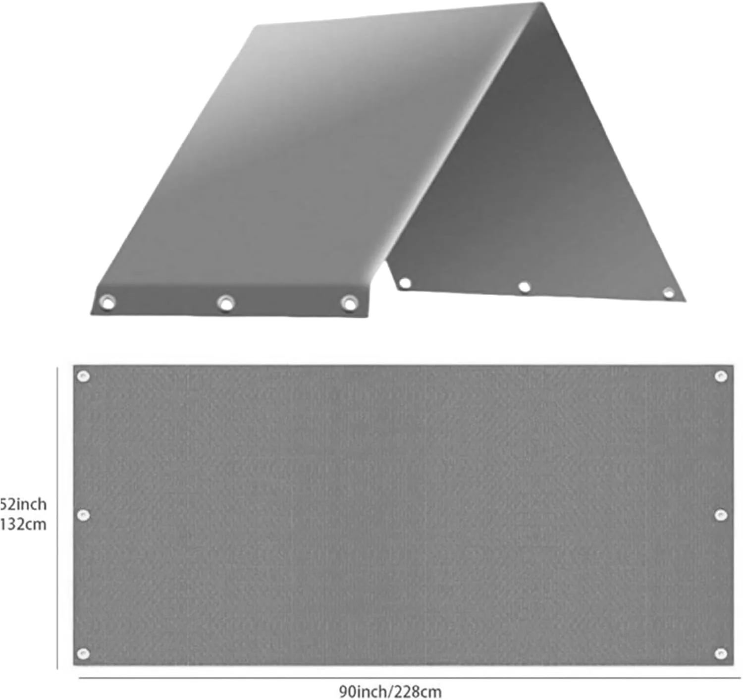 Swing Set Replacement Tarp, 52"x 90" Playset Canopy Replacement Playground Canopy Replacement, Swing Canopy Replacement Cover, Outdoor Swingset Shade Waterproof Cover, Playhouse Accessories (Grey)