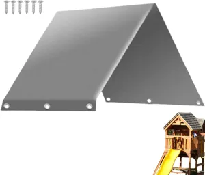 Swing Set Replacement Tarp, 52"x 90" Playset Canopy Replacement Playground Canopy Replacement, Swing Canopy Replacement Cover, Outdoor Swingset Shade Waterproof Cover, Playhouse Accessories (Grey)