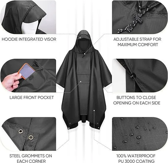 TACTEC Hooded Rain Poncho
