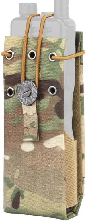 Tactical MOLLE Radio Pouch & Water Bottle Holster – 500D Nylon Laser-Cut Lightweight Adjustable Waist Pouch for Walkie Talkie, Outdoor Hiking, Camping, Tactical Vest, Backpack, or Belt