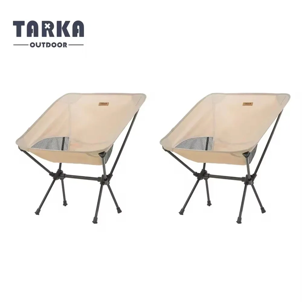 TARKA 2pcs Foldable Camping Chairs – Lightweight Portable Chairs for Travel, Fishing, and Outdoor Use