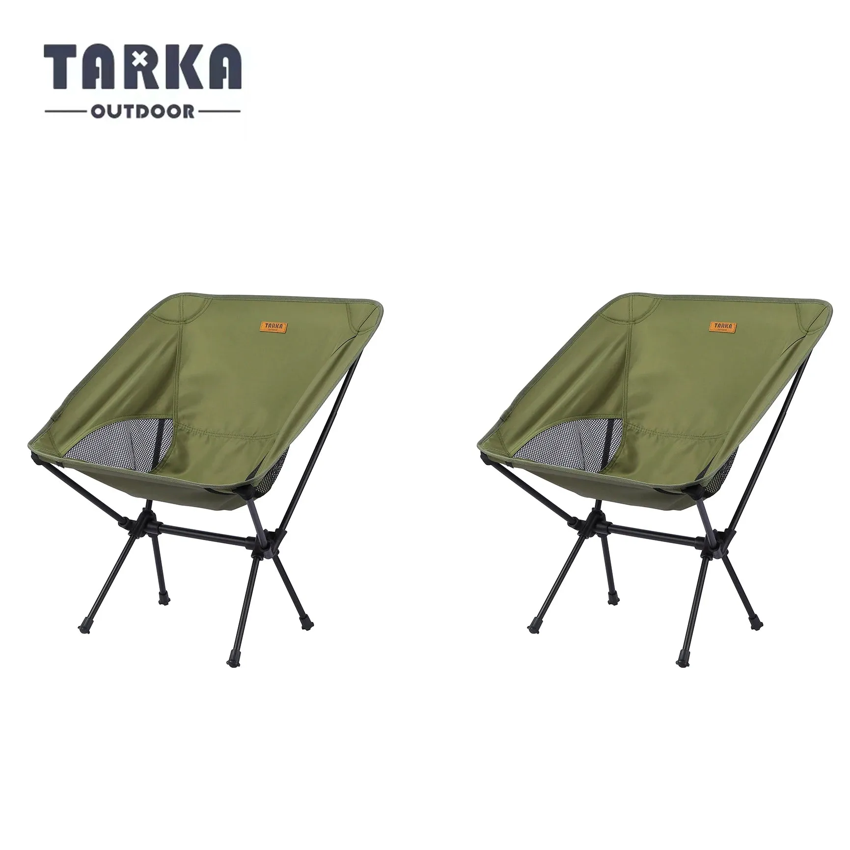 TARKA 2pcs Foldable Camping Chairs – Lightweight Portable Chairs for Travel, Fishing, and Outdoor Use