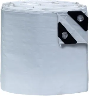 TARP SUPPLY Inc.12'x25' White Poly Tarp–8 Mil Waterproof,UV-Resistant Tarpaulin with Aluminum Grommets Reinforced Edges for Party Tents,Roofs,Boats,RVs,Furniture,Farm & Outdoor Use