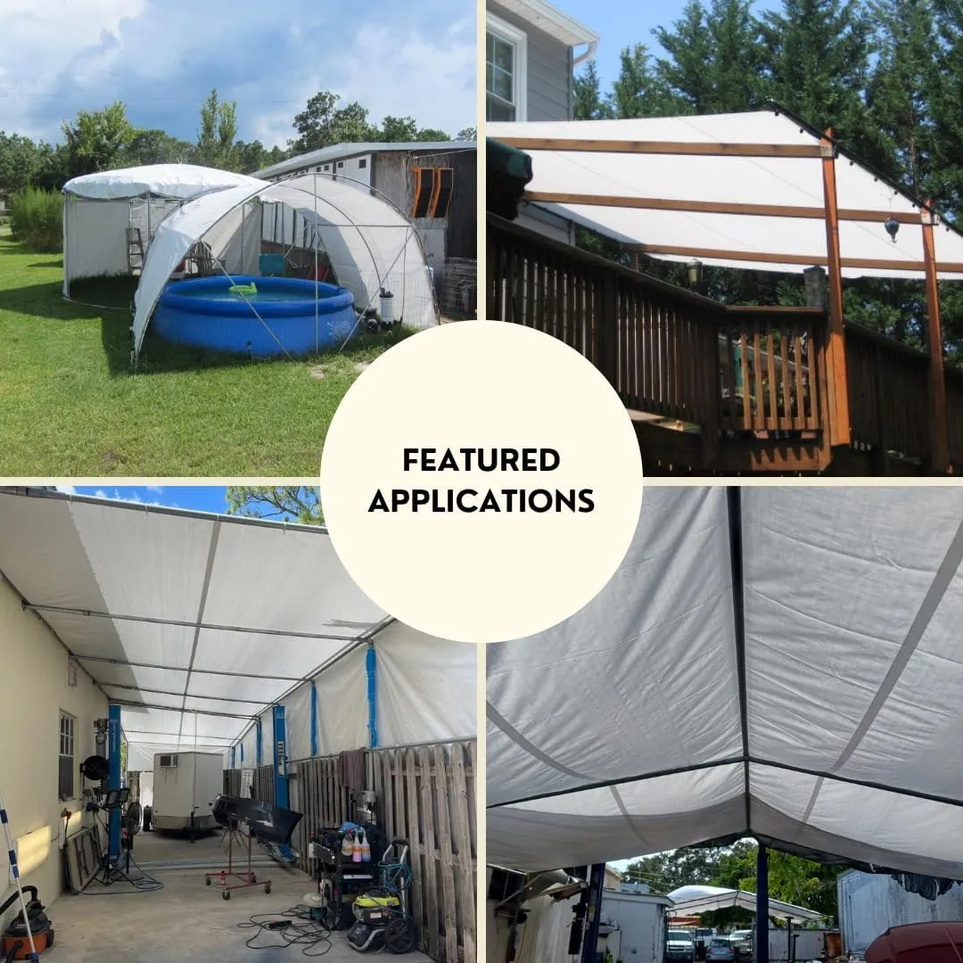 TARP SUPPLY Inc.12'x25' White Poly Tarp–8 Mil Waterproof,UV-Resistant Tarpaulin with Aluminum Grommets Reinforced Edges for Party Tents,Roofs,Boats,RVs,Furniture,Farm & Outdoor Use