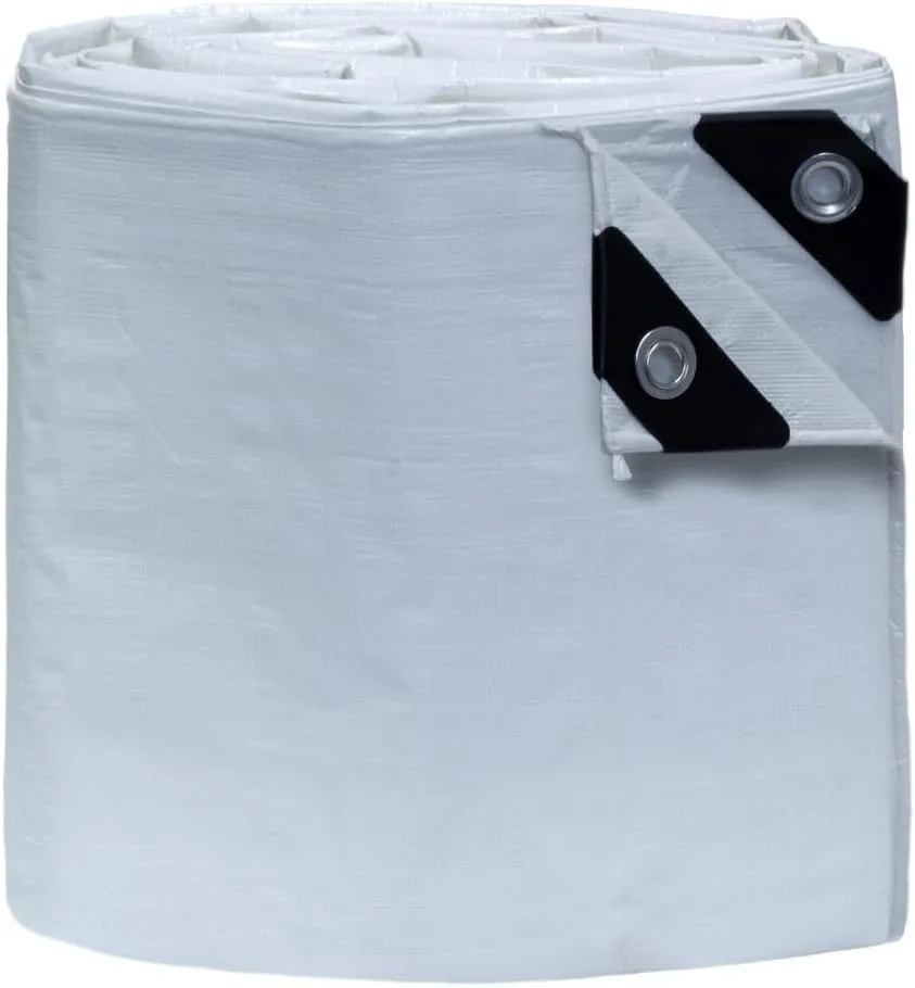TARP SUPPLY Inc.12'x25' White Poly Tarp–8 Mil Waterproof,UV-Resistant Tarpaulin with Aluminum Grommets Reinforced Edges for Party Tents,Roofs,Boats,RVs,Furniture,Farm & Outdoor Use