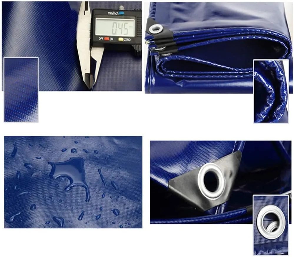 Tarpaulin Tarp Sheet Cover Sheet Heavy-Duty UV Protected Sun Protection Outdoor Pool Cover Camping Tent，24 Sizes DTVEW (Color : Blue, Size : 12x20m)