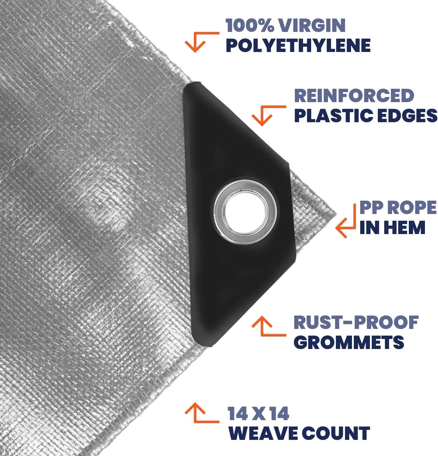 Tarpco Safety Heavy Duty 10 Mil Tarp Cover, Waterproof, UV Resistant, Rip and Tear Proof, Poly Tarpaulin with Reinforced Edges for Camping, Roof, Patio, Pool, Boat. (Silver/Black 24′ X 36′)