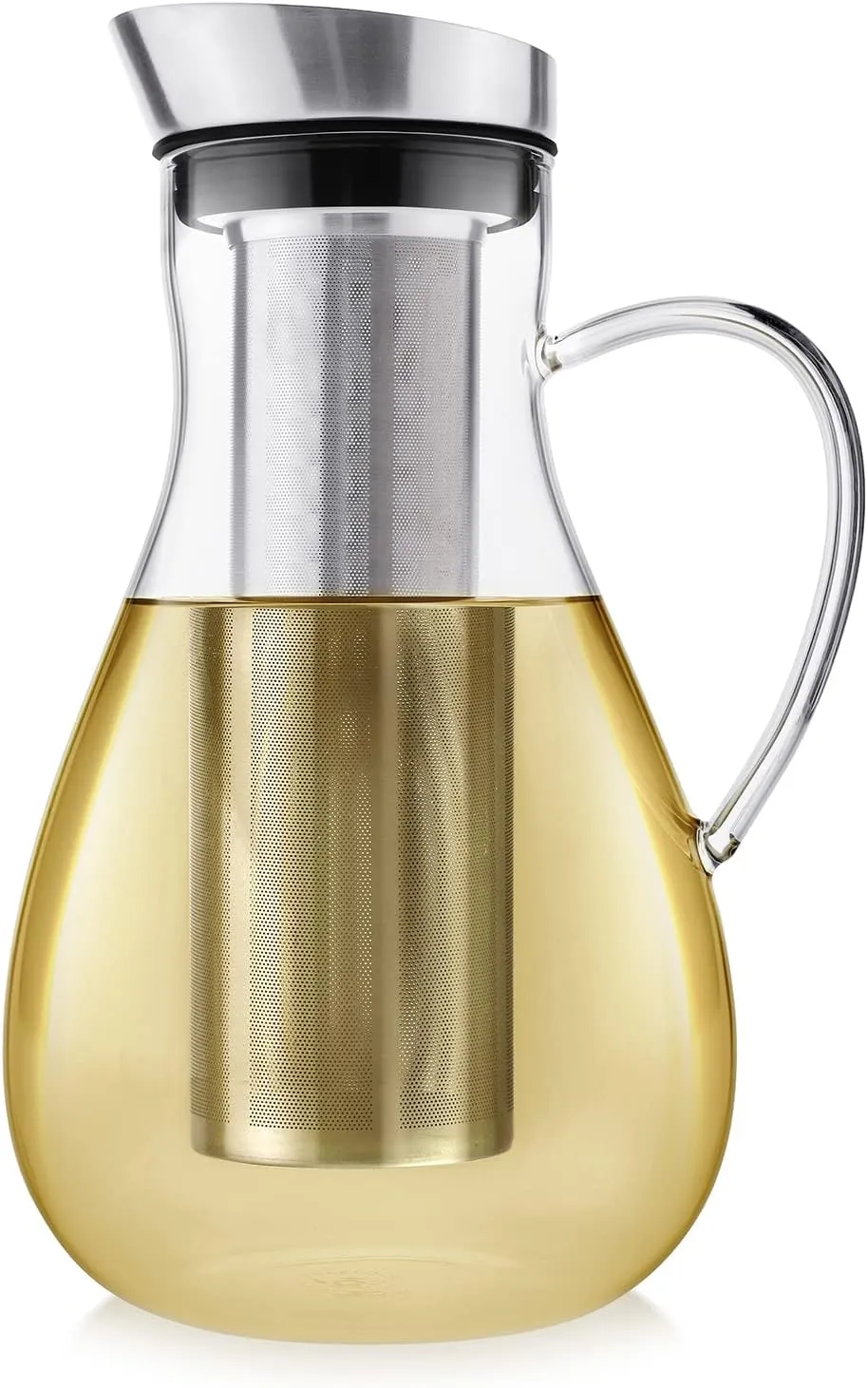 Teabloom Large Multi-Brew Glass Teapot   Kettle   Pitcher (68 OZ / 2.0 L / 8 CUPS) – Brew and Serve Hot Tea, Iced Tea, Cold Brew Tea and Fruit Infused Water – Silhouette Tea Maker