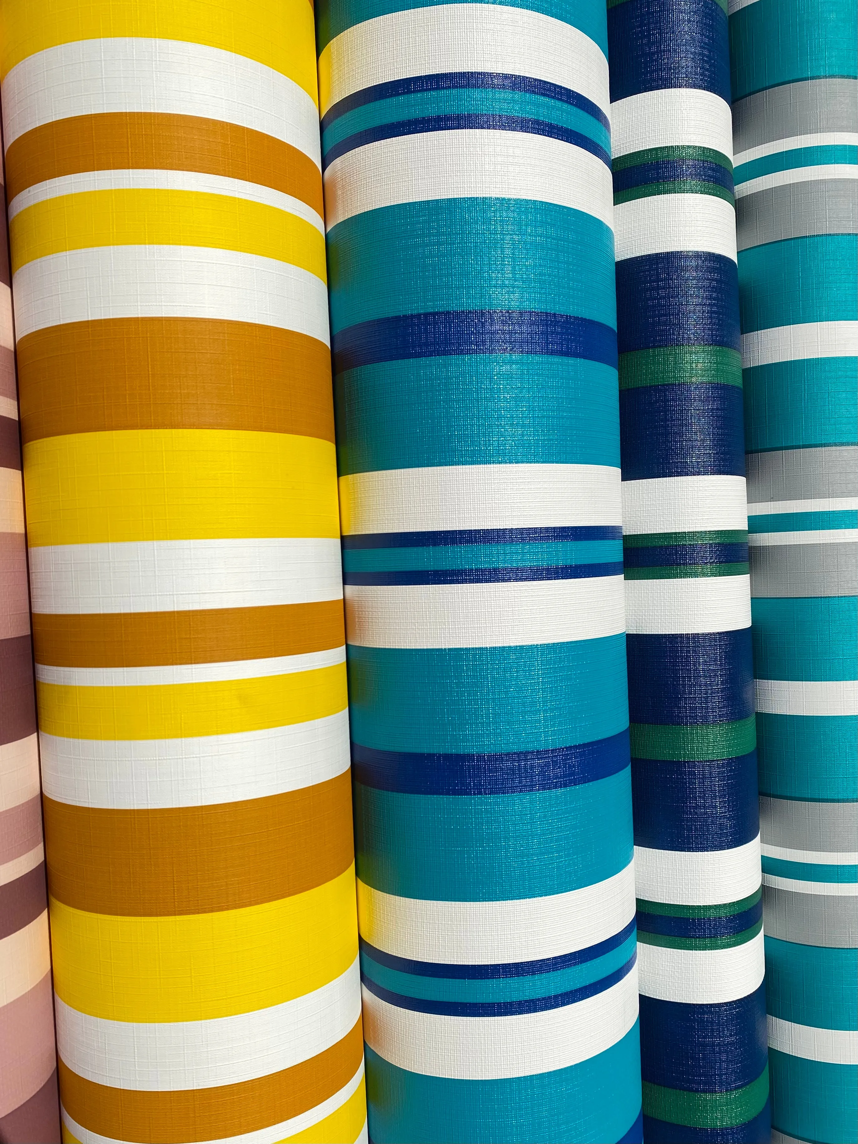 Teal, Blue White Stripe