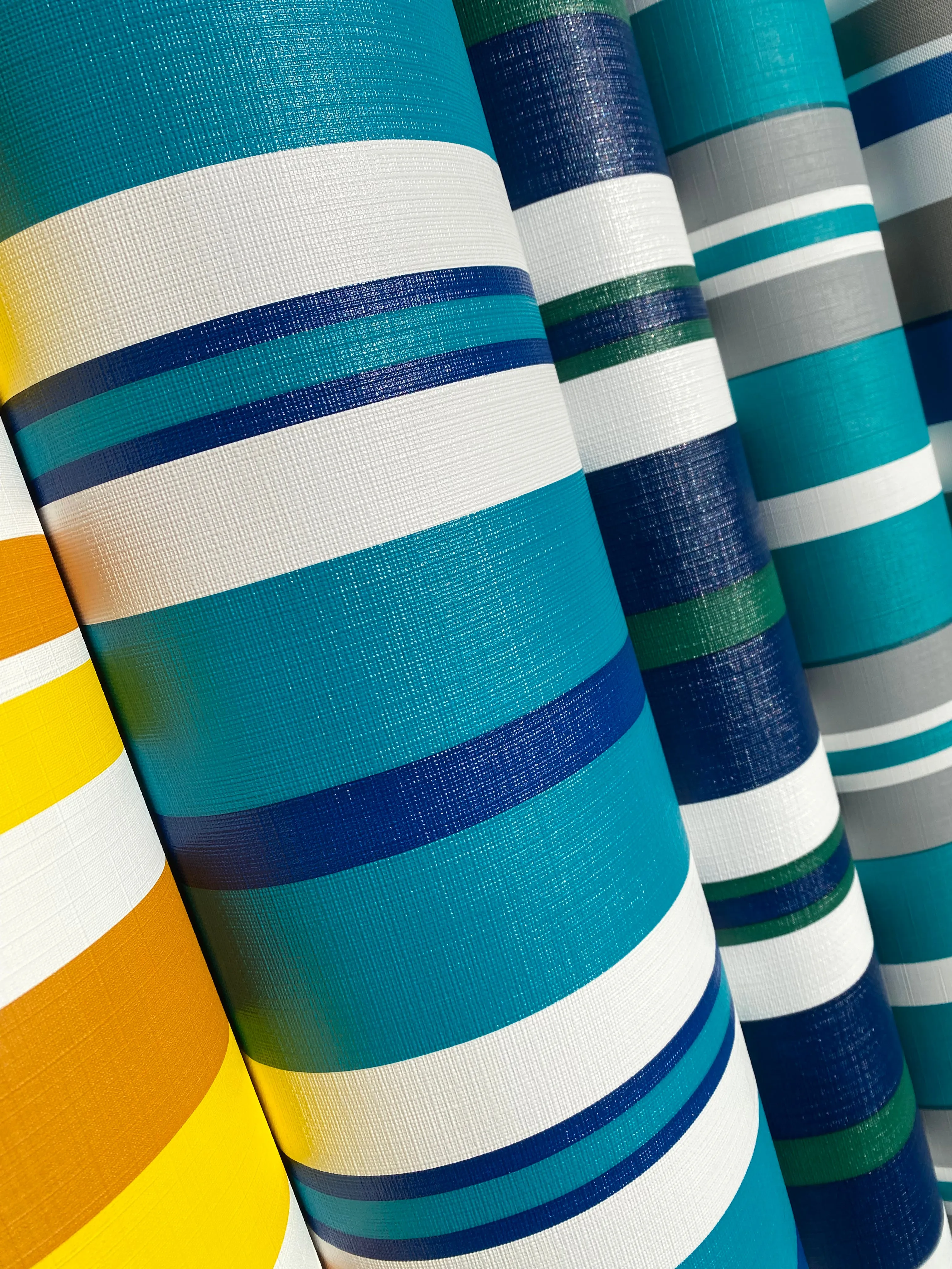 Teal, Blue White Stripe