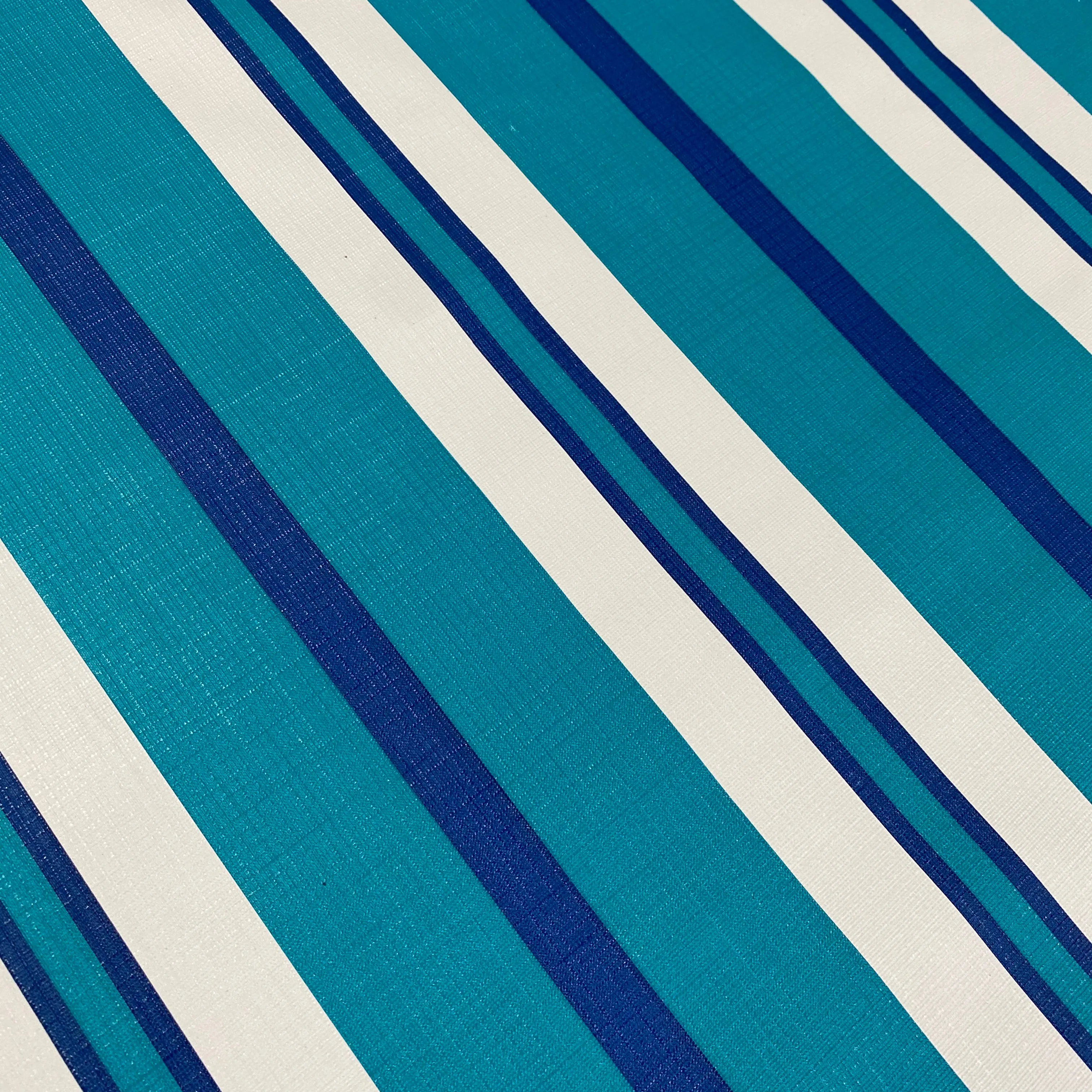 Teal, Blue White Stripe