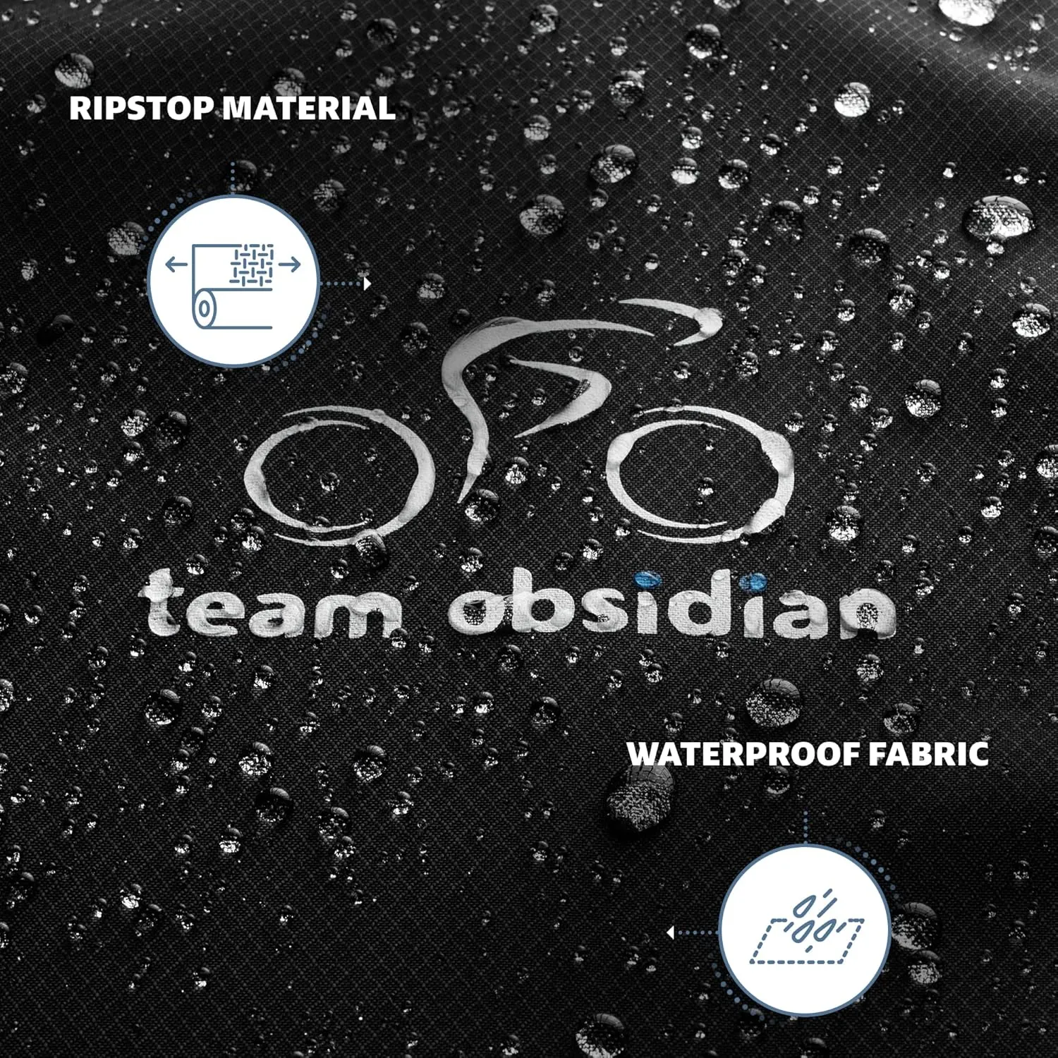 TeamObsidian Bike Cover - Outdoor Bike Storage, Bicycle Transportation or Travel Covers - Waterproof eBike Protection - For 1 to 3 Bikes - Heavy Duty Ripstop 300D Oxford Material