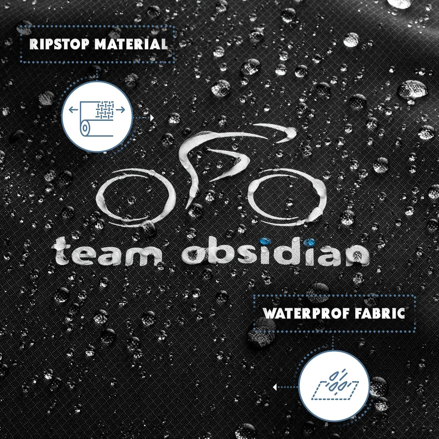 TeamObsidian Bike Cover - Outdoor Bike Storage, Bicycle Transportation or Travel Covers - Waterproof eBike Protection - For 1 to 3 Bikes - Heavy Duty Ripstop 300D Oxford Material