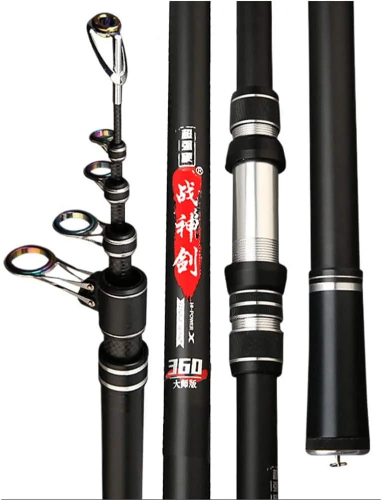 Telescopic Fishing Rod 9Ft 10Ft 12Ft 13Ft 14Ft 15Ft 16.4Ft Distance Throwing Rod Spinning Power 2-9Oz Carbon Baitcasting Rod Boat Saltwater and Freshwater Surfcasting Baitcasting Rod