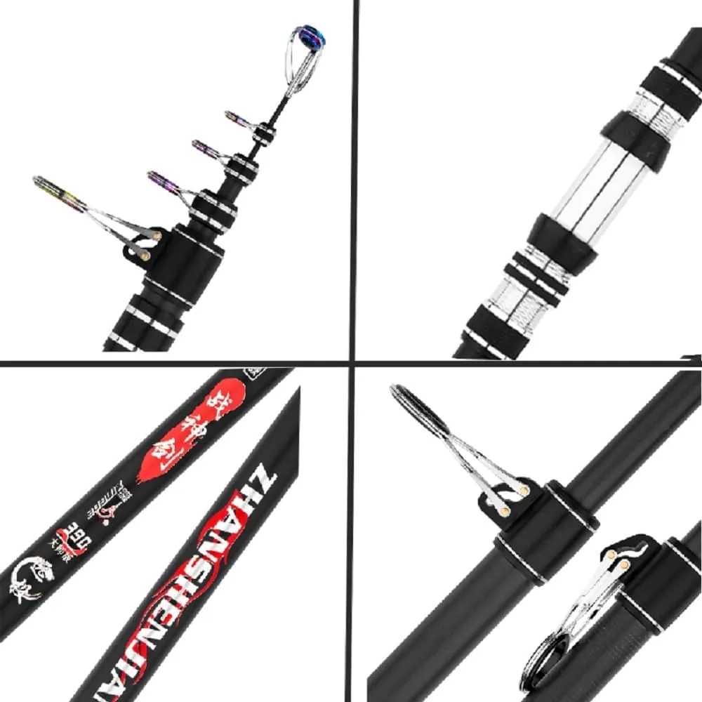 Telescopic Fishing Rod 9Ft 10Ft 12Ft 13Ft 14Ft 15Ft 16.4Ft Distance Throwing Rod Spinning Power 2-9Oz Carbon Baitcasting Rod Boat Saltwater and Freshwater Surfcasting Baitcasting Rod