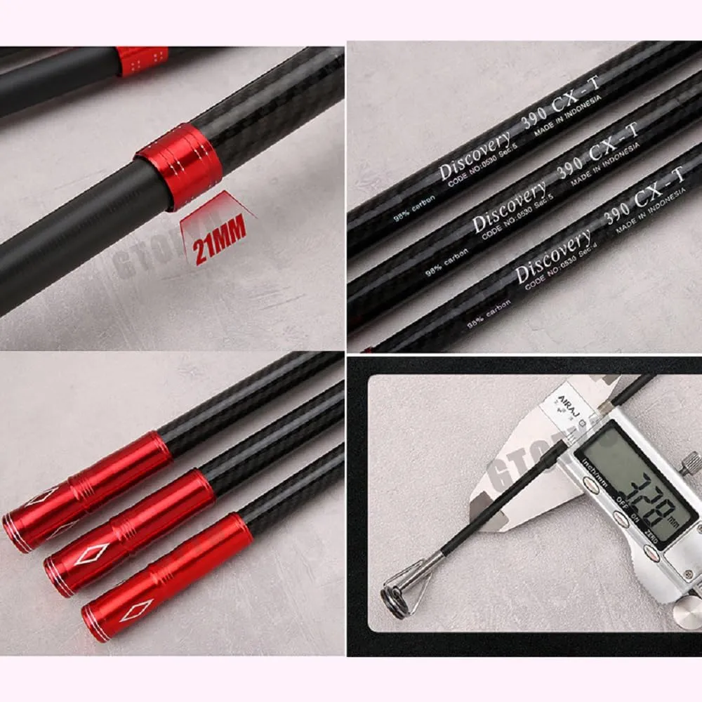 Telescopic Fishing Rod, Carbon Fiber Travel Surf Rod, Spinning Power Lure 2-9Oz, 20-50LB,Medium-Heavy Throwing Surfcasting Baitcasting Pole,Red