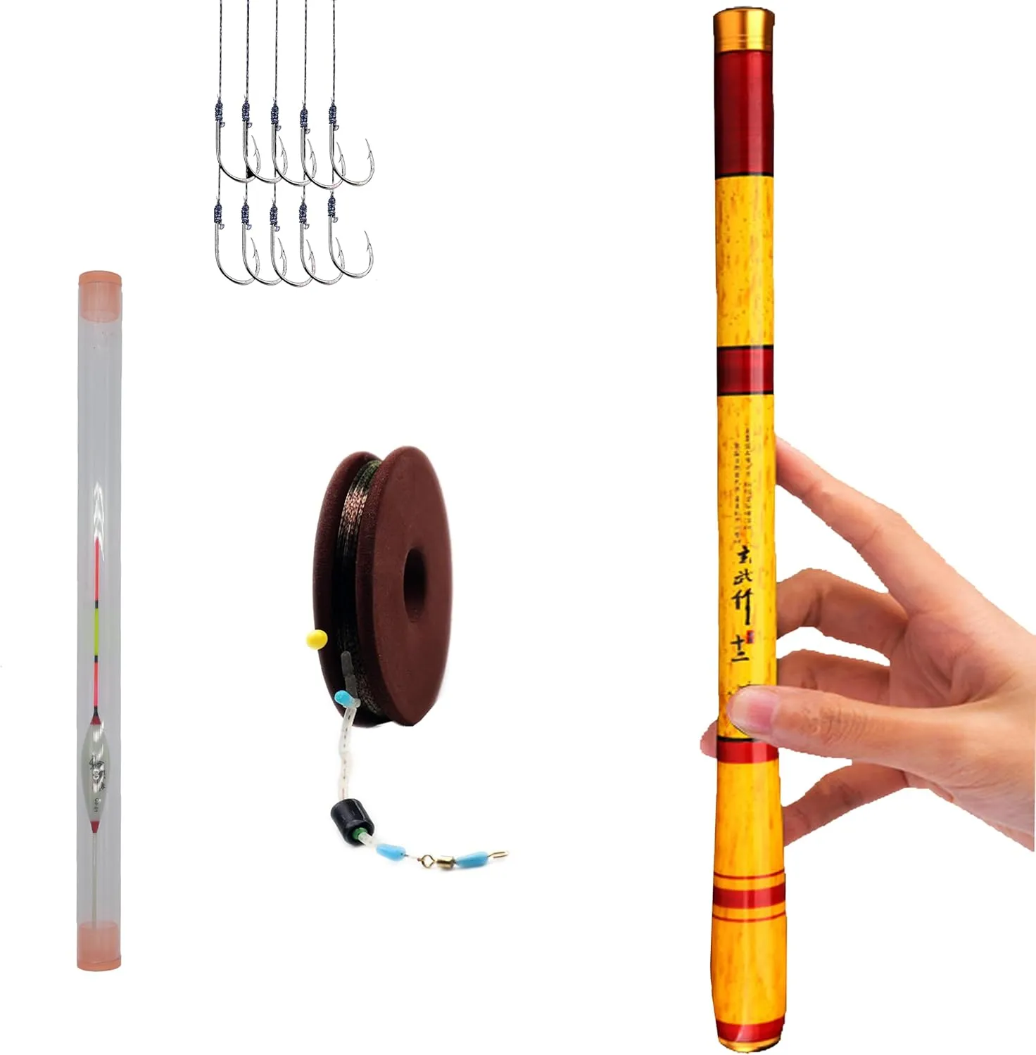 Tenkara Rod Telescopic Fishing Rod Kit-Ultra Short Telescopic Fishing Tenkara Rod Portable Collapsible Bass Crappie Full Kit Carbon Fiber Fishing Pole All Waters Quality Tube Packing