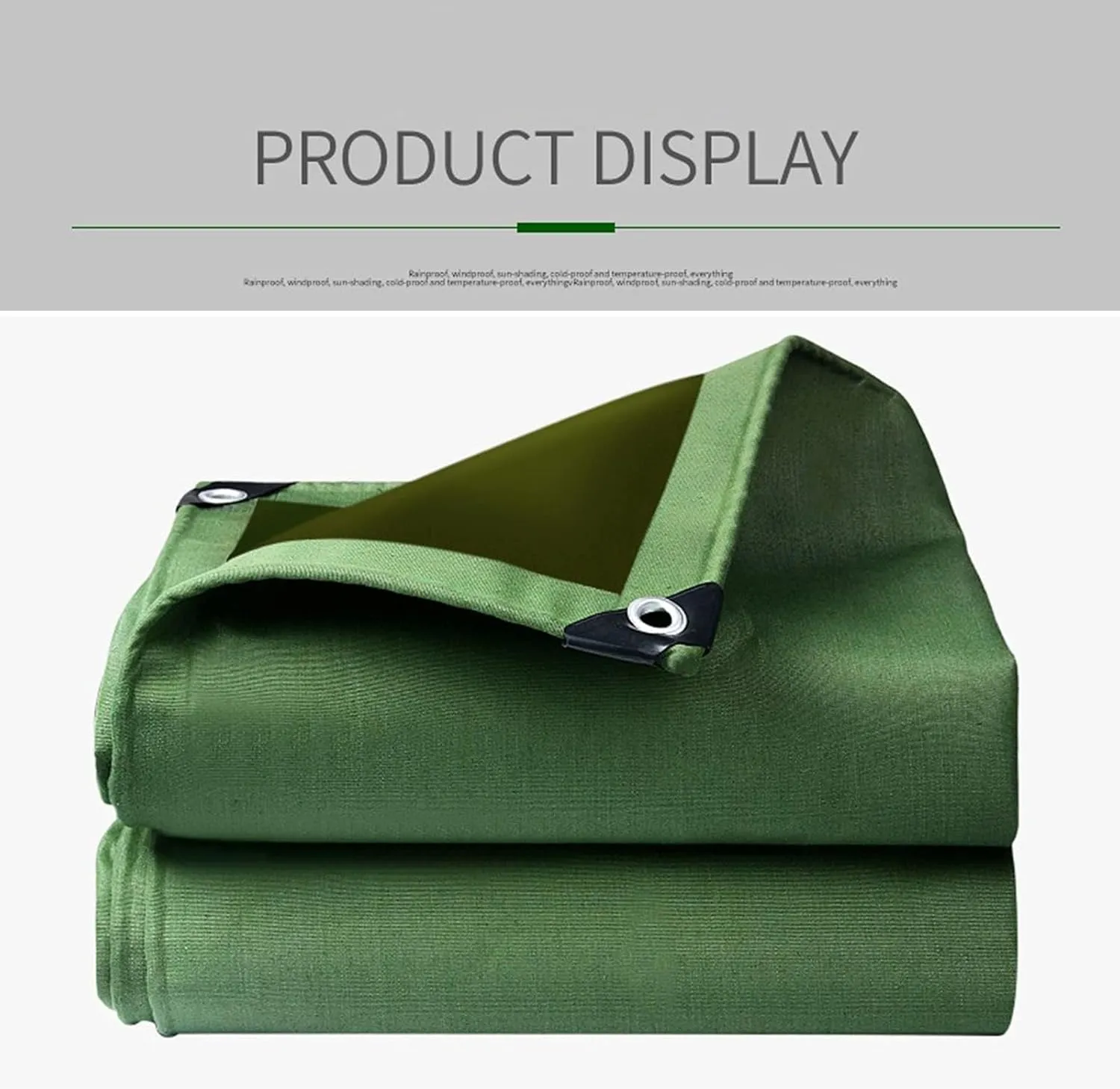 Tent Canvas Shade Cloth Tarpaulin Waterproof Heavy Duty Thicken Tarps Rainproof Cloth with Grommets, 16.4X32.8ft/5X10m