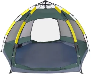 Tent Outdoor 3-4 People Automatic Anti-Storm rain 2 Double Thick Rainproof Camping Outdoor Camping Household Tent pop-up Large Cabin Beach Tent Quick Installation wate Hopeful, Flagship, Blue